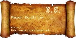Mazur Bojána névjegykártya